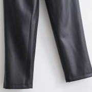 Women’s Black Faux Leather Pencil Pants Stylish Trousers