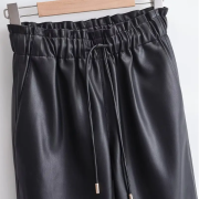 Women’s Black Faux Leather Pencil Pants Stylish Trousers