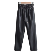 Women’s Black Faux Leather Pencil Pants Stylish Trousers