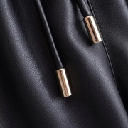 Women’s Black Faux Leather Pencil Pants Stylish Trousers