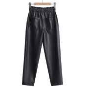 Women’s Black Faux Leather Pencil Pants Stylish Trousers