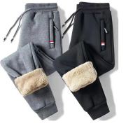 Fleece-lined cuffed long pants