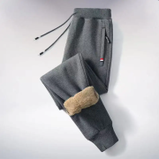 Fleece-lined cuffed long pants