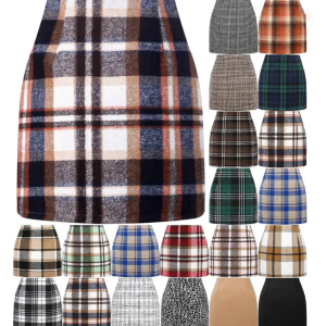Women's Wool Plaid Skirt