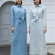 Ladies Lightweight Striped Short Top and Halter Skirt Set